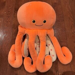 Go! Games Snoozimals 15" Stuffed Plush Blue Octopus Squishy Soft Pillow Toy